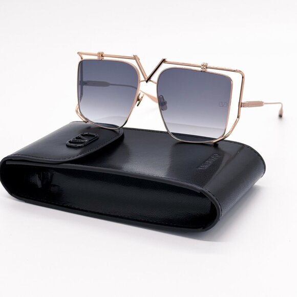 NEW VALENTINO V-LIGHT VLS-116A WOMEN GREY TITANIUM SUNGLASSES VALENTINO - Picture 2 of 13